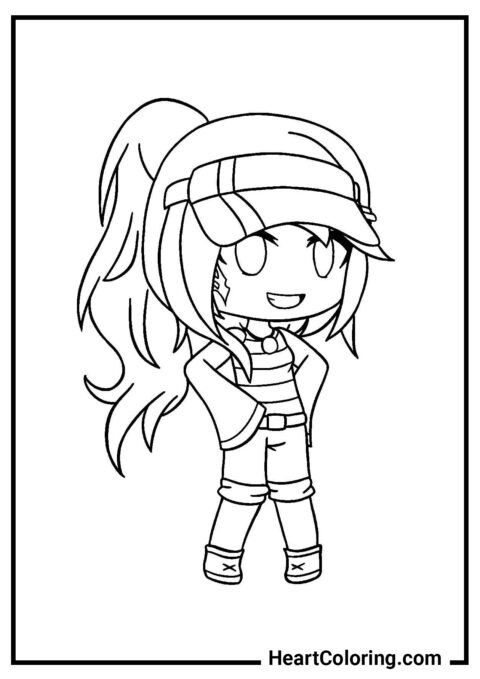 Sports girl - Gacha Life Coloring Pages