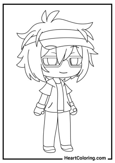 Boy in a cap - Gacha Life Coloring Pages