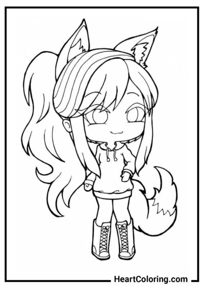 Fox Girl - Gacha Life Coloring Pages