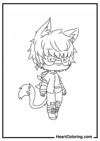 Little Cat Boy - Gacha Life Coloring Pages