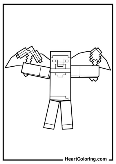 Orribile Herobrine - Disegni di Minecraft da Colorare