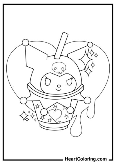 Coquetel Kuromi - Desenhos de Kuromi para Colorir