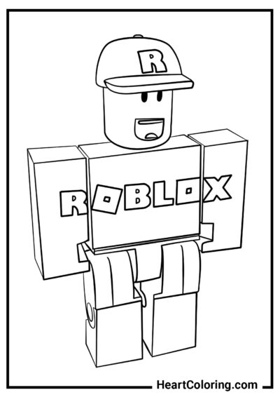 Personaggio con indosso una berretta - Disegni di Roblox da Colorare