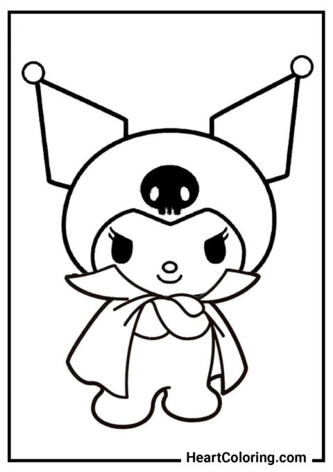 Confidente Kuromi - Desenhos de Kuromi para Colorir