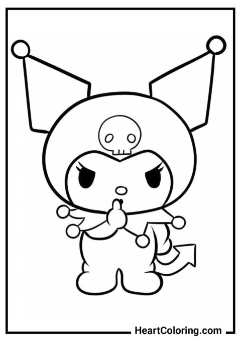 Fique quieto - Desenhos de Kuromi para Colorir