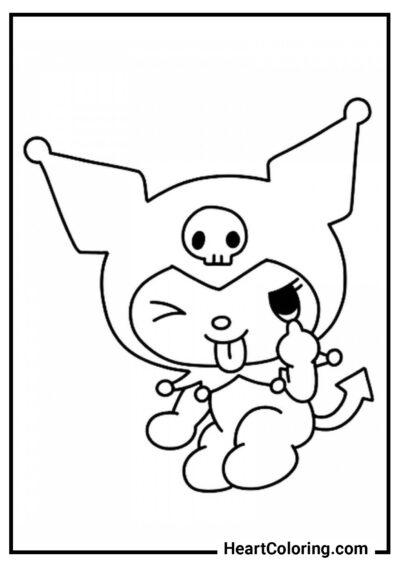 Kuromi provoca - Desenhos de Kuromi para Colorir