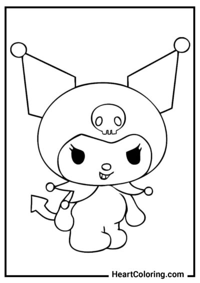 Sorriso da Kuromi - Desenhos de Kuromi para Colorir