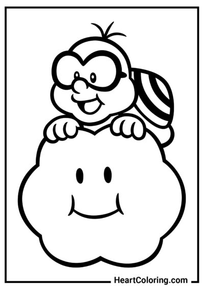 Lakitu - Dibujos de Mario Bros para Colorear