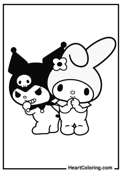 My Melody e Kuromi - Desenhos de Kuromi para Colorir