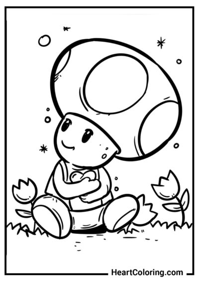 Toad Triste - Dibujos de Mario Bros para Colorear