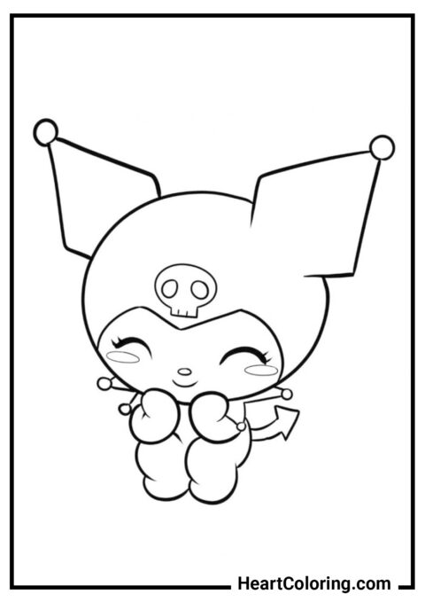 Kuromi tímida - Desenhos de Kuromi para Colorir