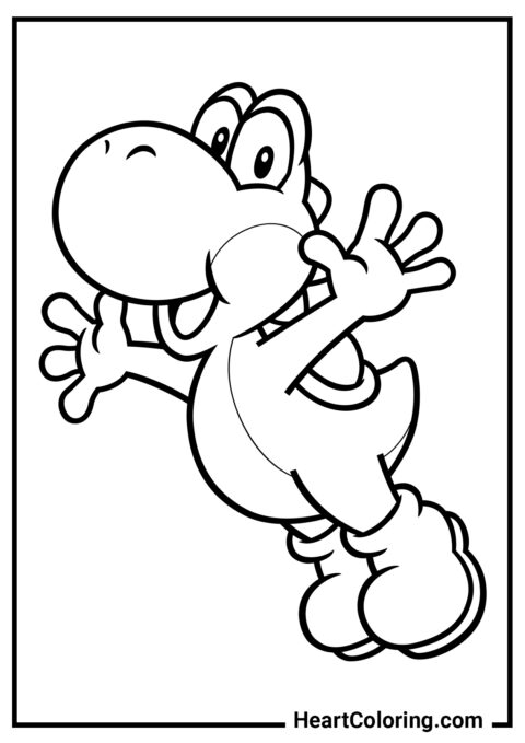 Caída Libre de Yoshi - Dibujos de Mario Bros para Colorear