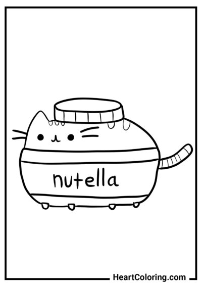 Pusheen als Erdnussbutter - Pusheen Ausmalbilder