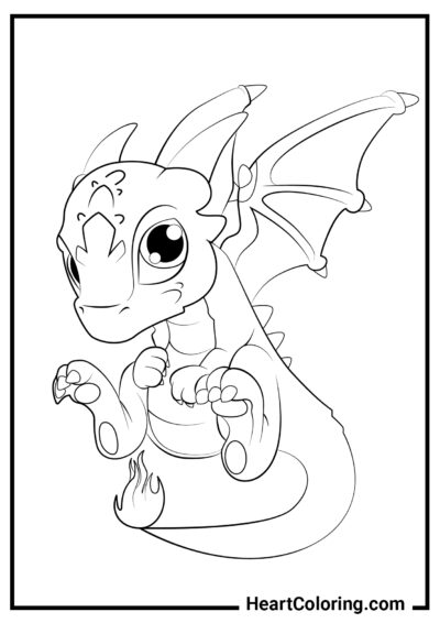 Dragón que respira fuego - Dibujos de Dragones para colorear