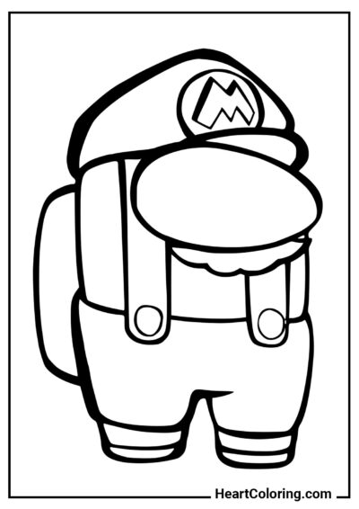 Among Us Mario - Dibujos de Among Us para Colorear