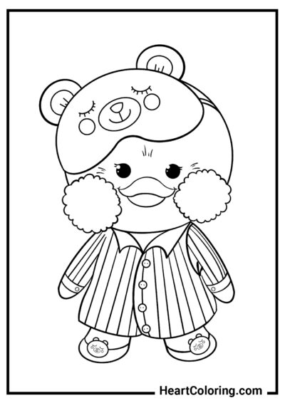 Máscara de urso - Desenhos do Pato LaLafanfan para Colorir