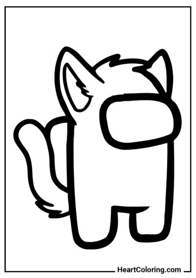 Disfraz de gato - Dibujos de Among Us para Colorear