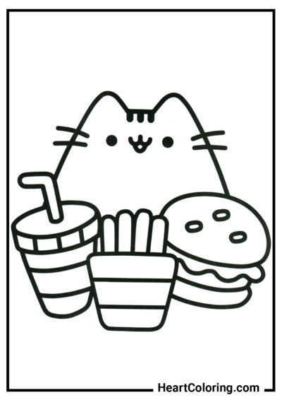 Fastfood-Liebhaberin - Pusheen Ausmalbilder