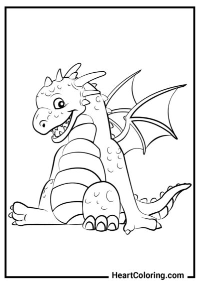 Feliz Dragón Pequeño - Dibujos de Dragones para colorear