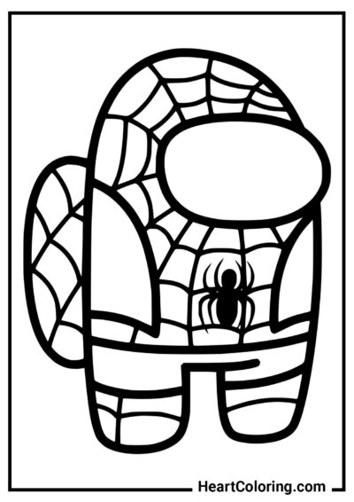 Among Us Spiderman - Dibujos de Among Us para Colorear