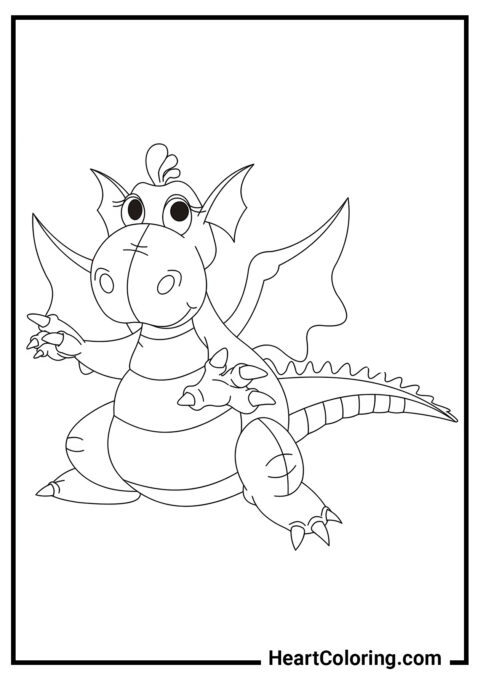 Divertido Dragón de Juguete - Dibujos de Dragones para colorear