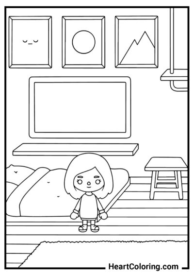 Interior despretensioso - Desenhos de Toca Boca para colorir