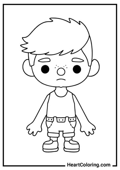 Menino triste - Desenhos de Toca Boca para colorir