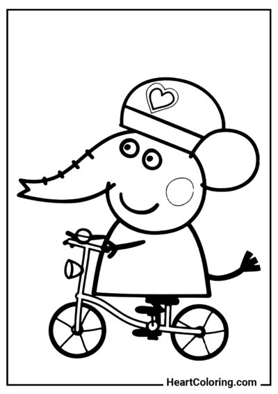 Emily auf einem Fahrrad - Ausmalbilder von Peppa Pig