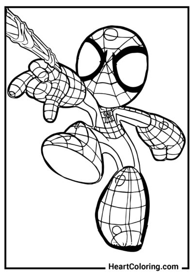 Bebê engraçado - Desenhos do Homem Aranha para Colorir