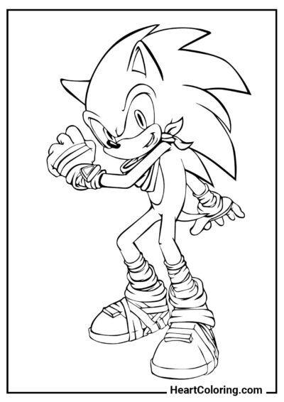 Sonic con le bende - Disegni di Sonic da Colorare