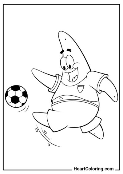 Patrick Fußballspieler - Ausmalbilder SpongeBob Schwammkopf