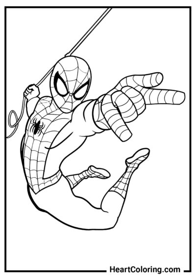 Homem-Aranha em voo - Desenhos do Homem Aranha para Colorir