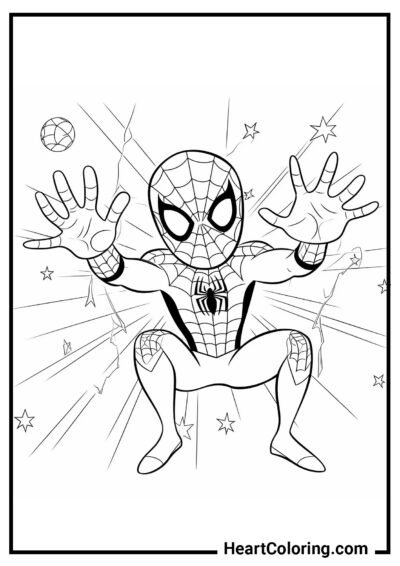 Homem-Aranha de desenho animado - Desenhos do Homem Aranha para Colorir