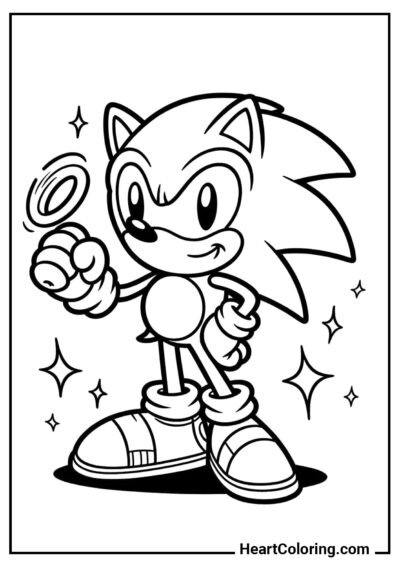 Sonic con un anello - Disegni di Sonic da Colorare