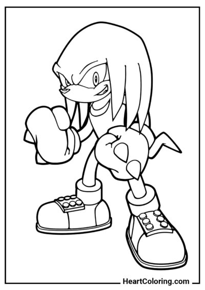 Knuckles eccitato - Disegni di Sonic da Colorare