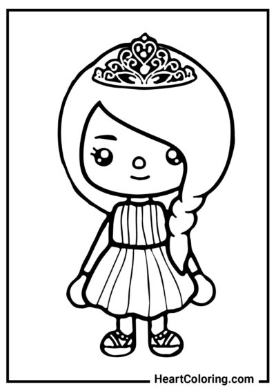 Princesa fofa - Desenhos de Toca Boca para colorir