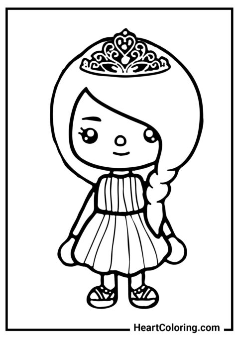 Princesa fofa - Desenhos de Toca Boca para colorir