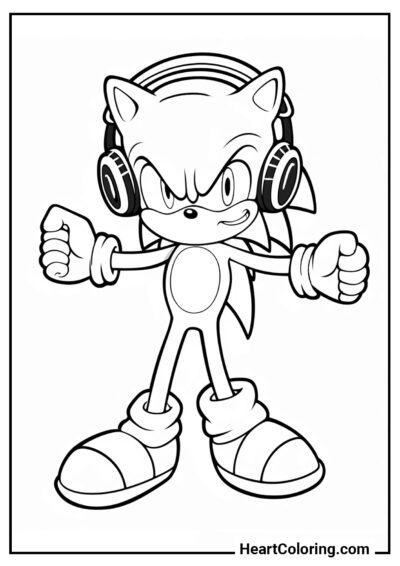 Sonic è appassionato di musica - Disegni di Sonic da Colorare