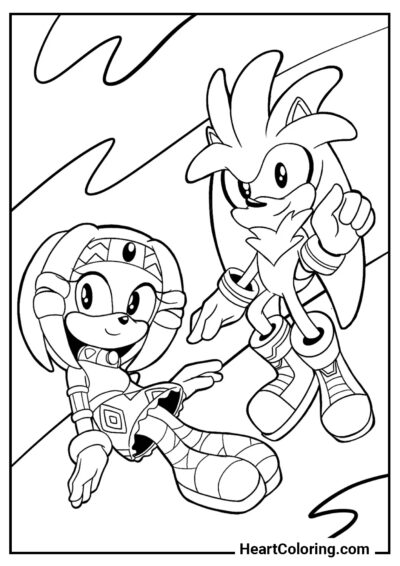 Sonic salva Tikal - Disegni di Sonic da Colorare