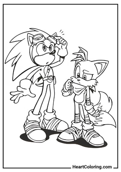 Tails e Sonic sono confusi - Disegni di Sonic da Colorare