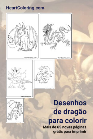 Desenhos de Dragões para colorir