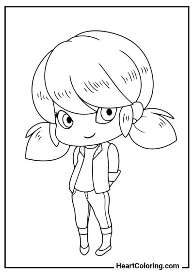 Chibi Marinette - Desenhos do Ladybug para Colorir