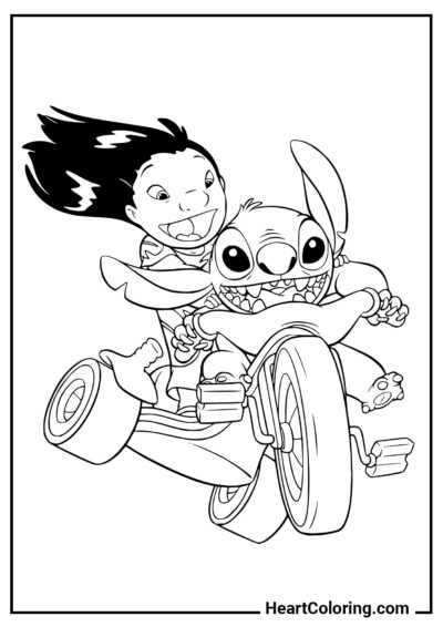 Paseo Divertido - Dibujos de Lilo y Stitch para Colorear