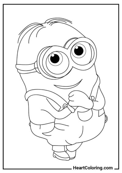 Minion tímido - Desenhos de Minions para Colorir