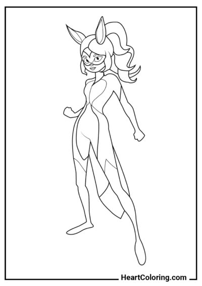 Rena Rouge corajosa - Desenhos do Ladybug para Colorir