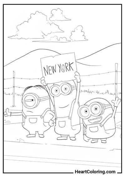 Carona - Desenhos de Minions para Colorir