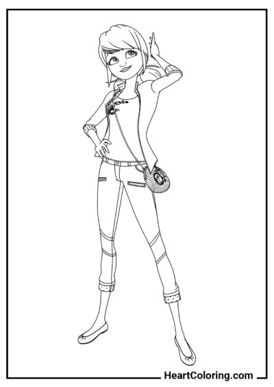 Marinette Estilosa - Desenhos do Ladybug para Colorir