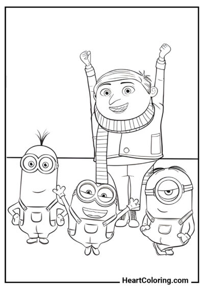 Gru quando jovem - Desenhos de Minions para Colorir