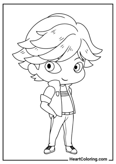 Chibi Adrien Agreste - Desenhos do Ladybug para Colorir