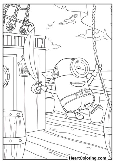 Minion pirata - Desenhos de Minions para Colorir